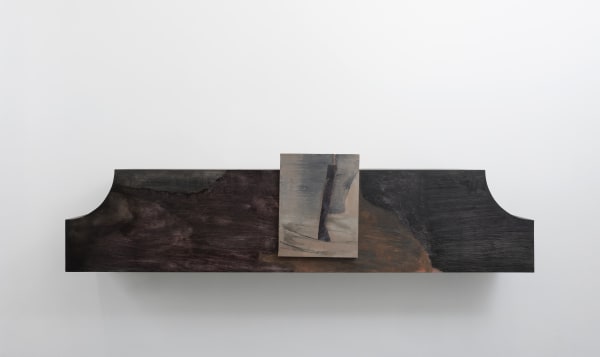 Biraaj Dodiya Vessel V Oil paint and polyester body filler on wood, oil paint on linen