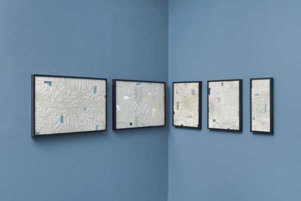 Sachin George Sebastian Untitled, 2015 Burnt paper, mirror, steel frame