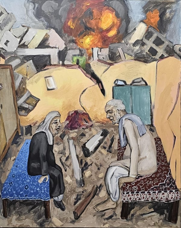 Sudhir Patwardhan Too Tired to Move, 2025 Acrylic on canvas 40 x 32 in