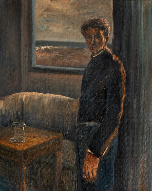 The Stare Oil on Herringbone linen 2025