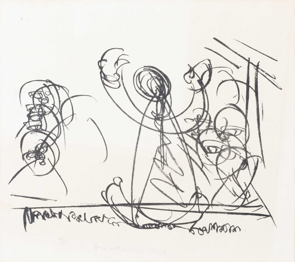 Benodebehari Mukherjee Yatra Performance Lithograph 10.5 x 11.5 in | 26.6 x 29.2 cm Edition 4 of 5