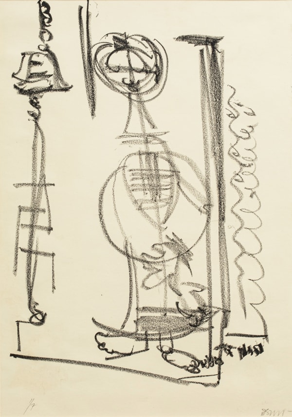 Benodebehari Mukherjee Temple Bell Lithograph 18 x 15 in | 45.7 x 38 cm Edition 1 of 7