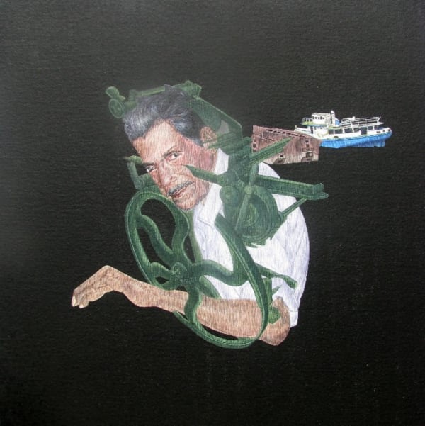 Praneet Soi Kumartuli Printer Acrylic on canvas 12.5 x 12.5 in 2008