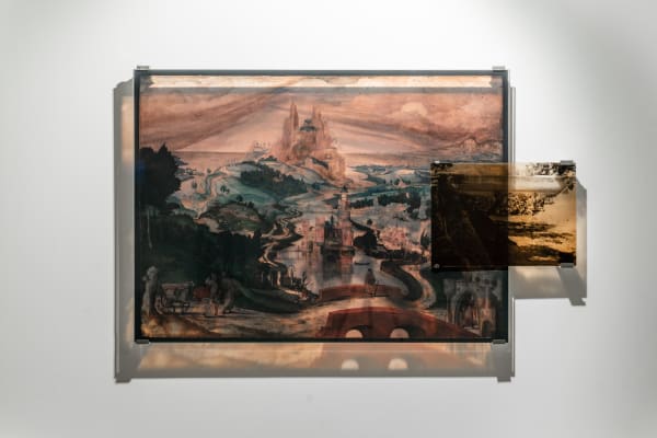 Sacred Dissonance 4, 2025, Screen prints and mixed media on glass, 87 x 141 cm, Edition of 3.