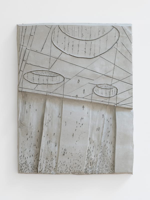 To Edena, 2025, Cement, 49 x 39 x 4 cm.