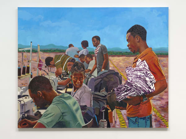 Raelis Vasquez Lo Que Hay Del Otro Lado, 2021 Oil, acrylic, and oil pastels on canvas 48 x 60 inches