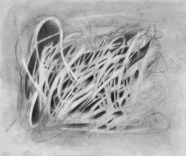 Julian Lombardi, Cave I, 2024, charcoal and graphite on paper, 35,5 x 43,2 cm, photo credit: Julian Lombardi