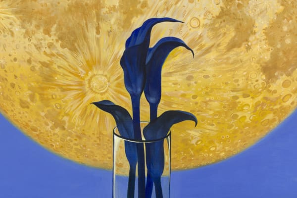 Sally J. Han, Grandma's Color Television, detail, 2024, acrylic paint on paper mounted on wood panel, 152,4 x 121,9 cm, courtesy of the artist and Nicola Vassell Gallery, Photo: Lance Brewer