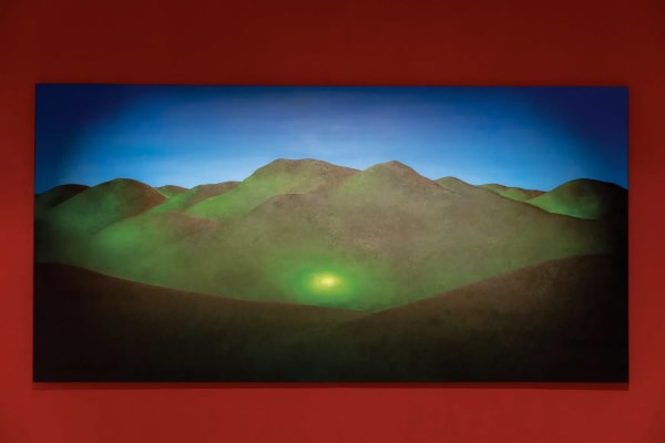 Vacharanont Sinvaravatn, Night After Night, 2025, oil on canvas, 6' 6 3⁄4" × 13' 1 1⁄2". From “The Shattered Worlds: Micro Narratives from the Ho Chi Minh Trail to the Great Steppe.”