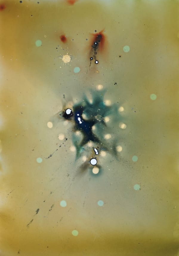 In between, 2022 Smoke bomb on watercolor paper 42 x 29.7 cm