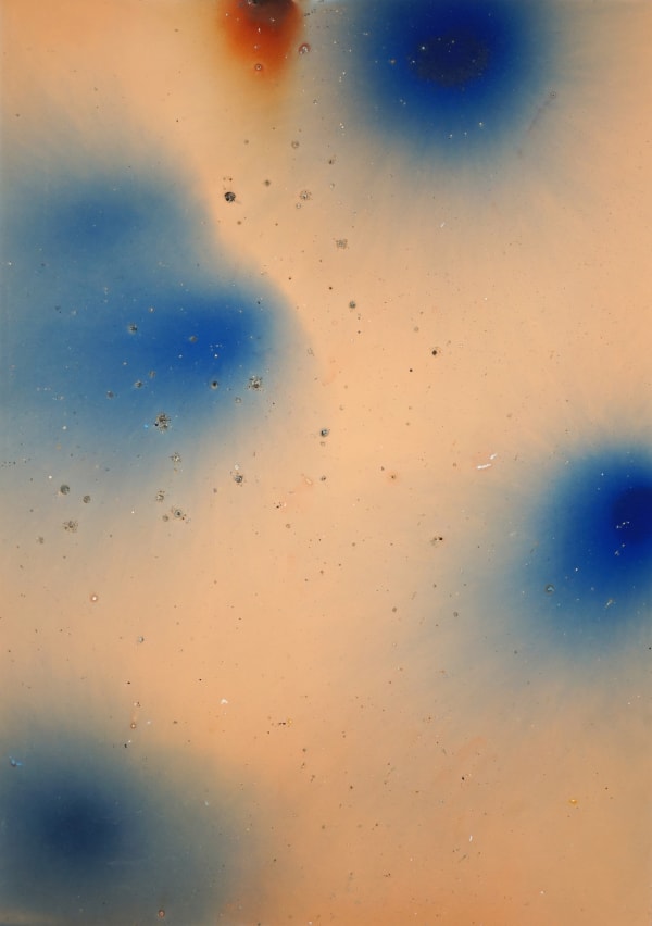 In between, 2022 Smoke bomb on watercolor paper 42 x 29.7 cm