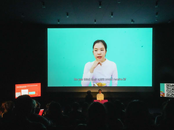 KAWITA VATANAJYANKUR, Voting Theatre II, 2024, live performance: duration variable, at "Avant-Garde Now: Performing for the Camera," M+, Hong Kong, 2024. Photo by Helen Leung. Courtesy M+.