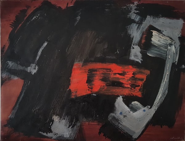 Gérard SCHNEIDER, Opus 73C, 1956 Huile sur toile (Oil painting), 89 x 116 cm © Adagp, Paris