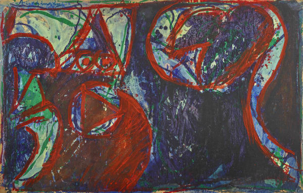 Pierre Alechinsky Optez pour l’Esprit, 1966 Acrylique sur papier marouflé sur toile / Acrylic on paper mounted on canvas 100 x 154 cm