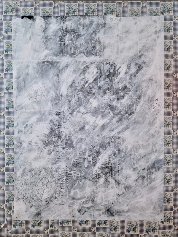 Susan Hiller Blue Rose, 1987 Ripolin sur papier peint marouflé sur toile / Ripolin on wallpaper mounted on canvas 221,5 x 167,8 x 2,5 cm