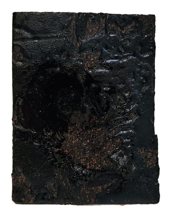 Bernar Venet Goudron, 1961 Goudron sur papier 6 x 4 cm