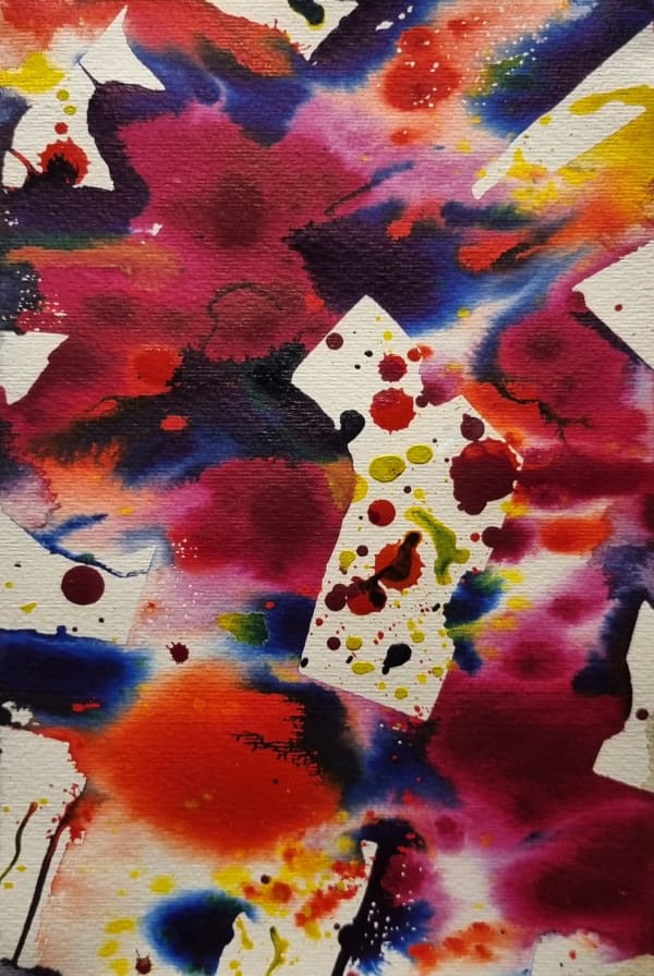 Sam FRANCIS Untilted 1972 Gouache et aquarelle sur papier / Gouache and watercolour on paper 24 x 16,1 cm