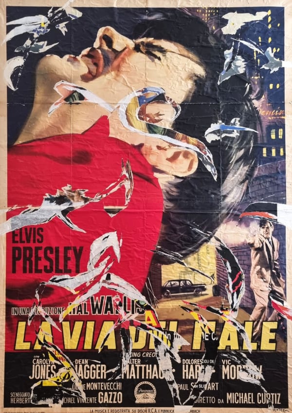 Mimmo ROTELLA La via del male 1963 - 1988 Affiche lacérée sur toile / Cut posters on canvas 194 x 140 cm