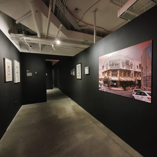 Banksy artworks hanging on wall