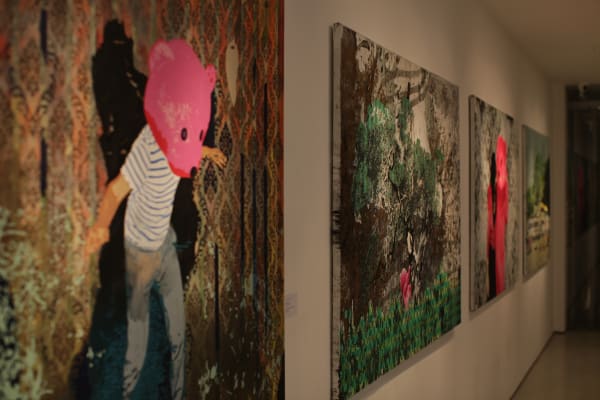 Paul Robinson artworks hanging on the wall