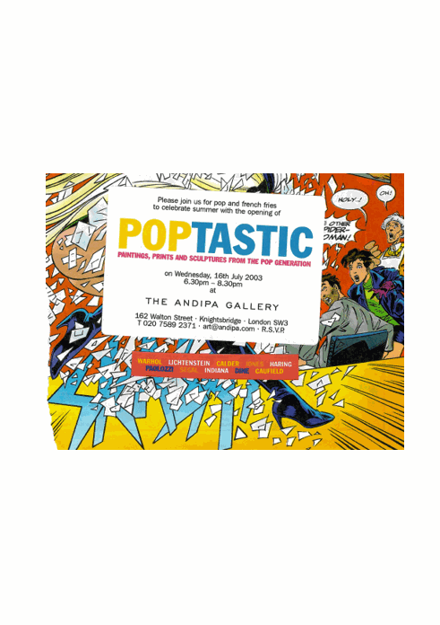 Poptastic exhibiton invitation