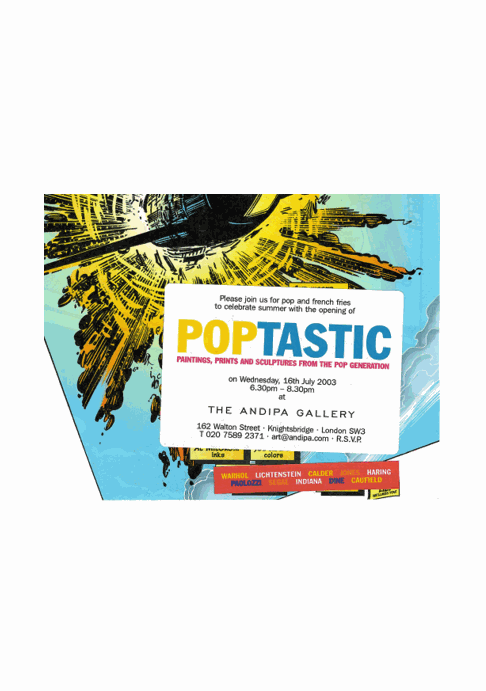 Poptastic exhibiton invitation