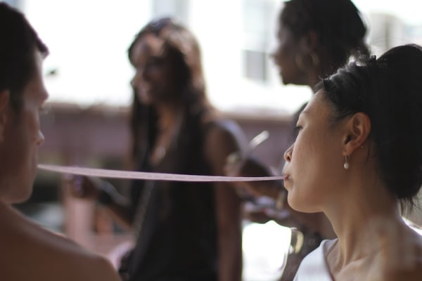 Lynn Lu performance piece outside Andipa Gallery