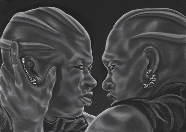 Toyin Ojih Odutola A Considered Choice, 2019 Charcoal, pastel on board 11 1/2 x 16 1/2 inches