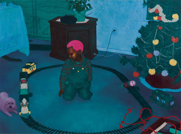 Arcmanoro Niles Never Knew What Little Time We Had (I Lost The Nameless Things), 2019 Oil, acrylic, and glitter on canvas 57 x 78 inches