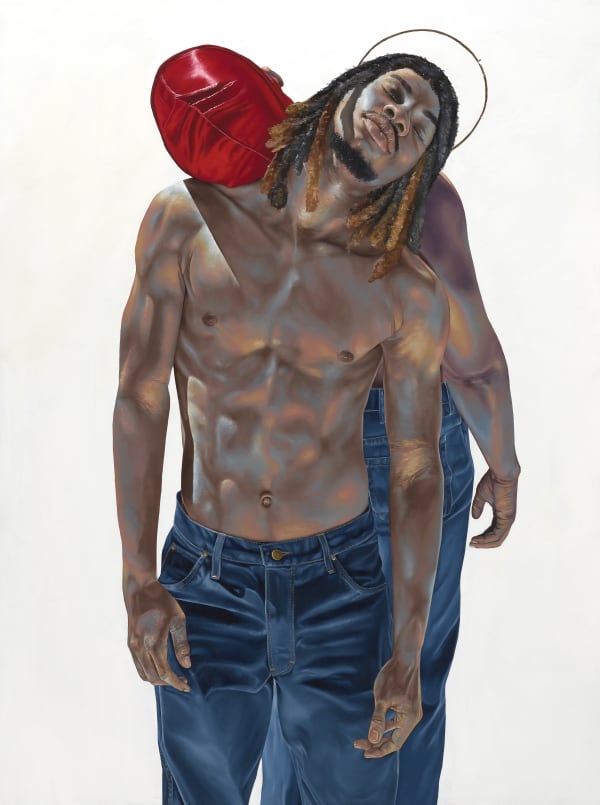 Robert Peterson Crowns and Halos, 2024 Oil and gold leaf on canvas 65 1/3 x 49 1/8 inches