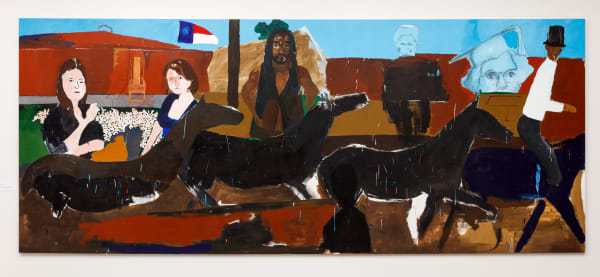 Henry Taylor Ancestors of Ghenghis Khan with Black Man on horse, 2015-17 Acrylic on canvas 104 x 250 in.