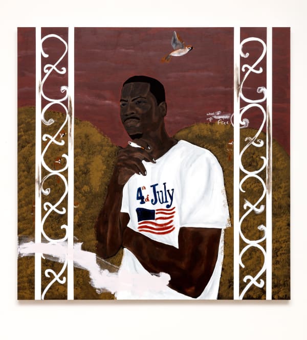 Jammie Holmes The Illusion, 2021 Acrylic and oil pastel on canvas 72 x 72 in.