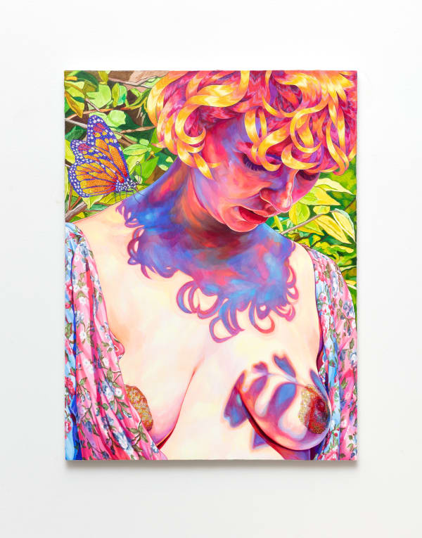 Hannah Lupton Reinhard Hidden One, 2022 Oil and Swarovski crystals on canvas 40 x 30 inches