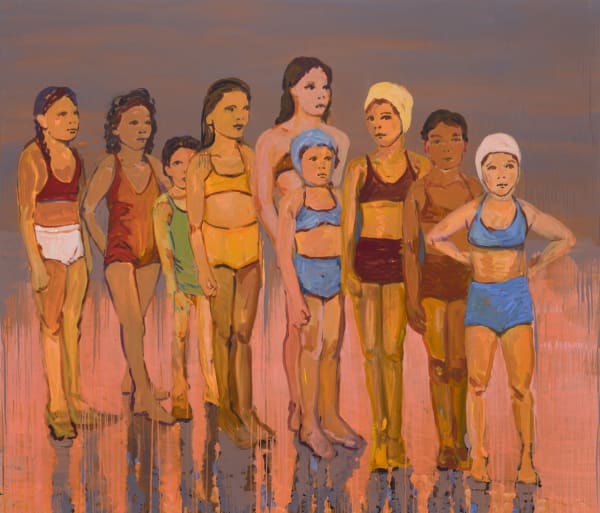 Claire Tabouret The Swim Lesson, 2023 Acrylic on canvas 72 x 84 inches