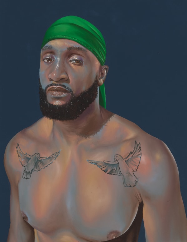 Robert Peterson Birds of a feather, 2024 Oil on canvas 25 x 21 inches