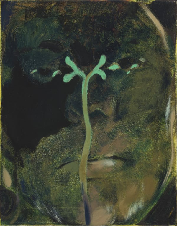 Anthony Cudahy with st. lucy eyes, 2018-2020 Oil on canvas 14 x 11 inches