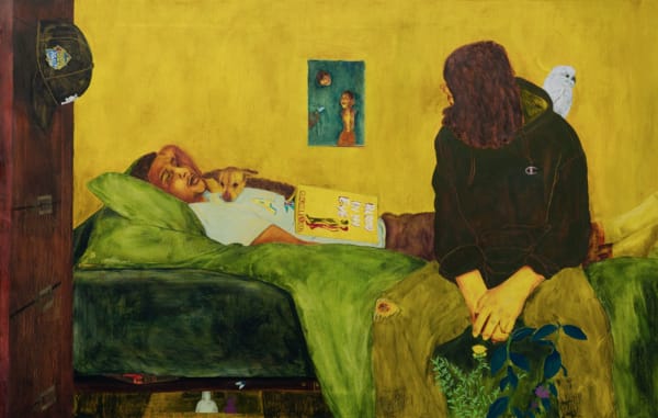 Pachi Muruchu Wawkikuna II (El sendero luminoso), 2022 Oil on canvas 30 x 50 inches