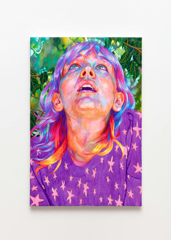 Hannah Lupton Reinhard Are You There?, 2021 Oil and Swarovski crystals on canvas 36 x 24 inches