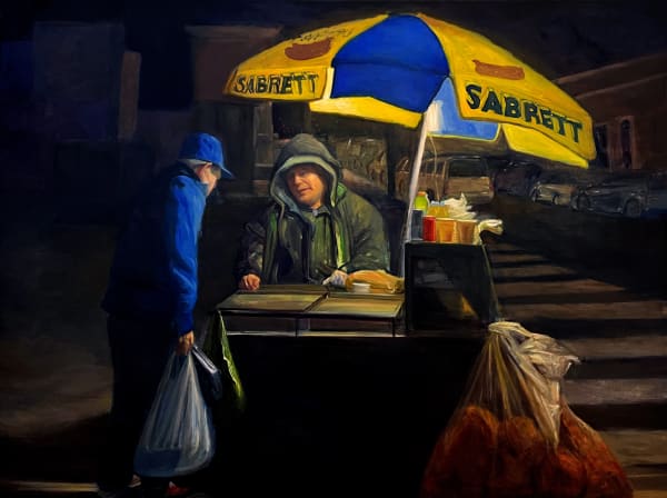 Audrey Rodriguez Borough Park Nocturne, 2022 Oil on linen 30 x 40 inches