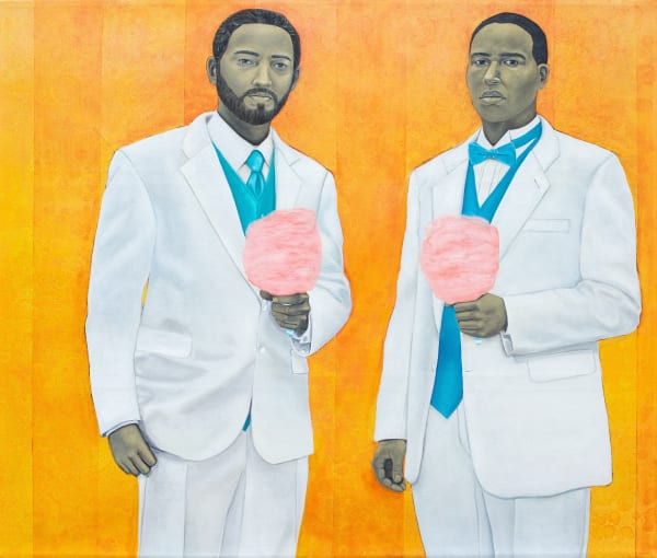 Amy Sherald High Yella Masterpiece: We Ain’t No Cotton Pickin’ Negroes, 2011 Oil on canvas 59 x 69 inches