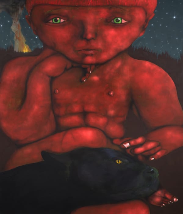 Szaweł Płóciennik Escape from the Forest, 2022 Acrylic on canvas 83 7/8 x 71 5/8 inches