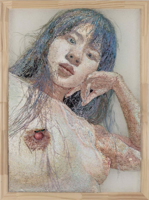 Su Su Damsel Undressed, 2022 Oil on silk 44 x 32 inches