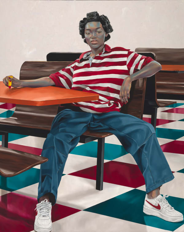 Robert Peterson Daughter of an Immigrant, 2021 Oil and diamond dust on canvas 60 x 48 inches