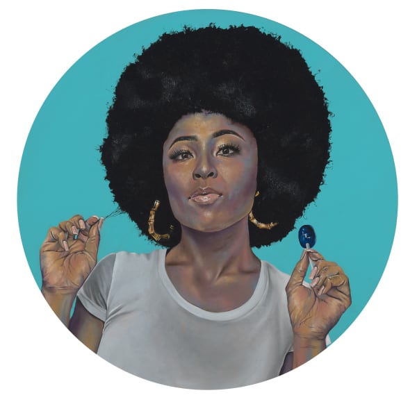 Robert Peterson Untitled (Blue Blow Pop), 2019 Oil on panel 24 inches