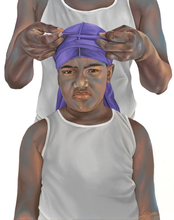 Robert Peterson Raise Them Up To Be Kings, 2022 Oil on canvas 31 1/2 x 25 5/16 inches