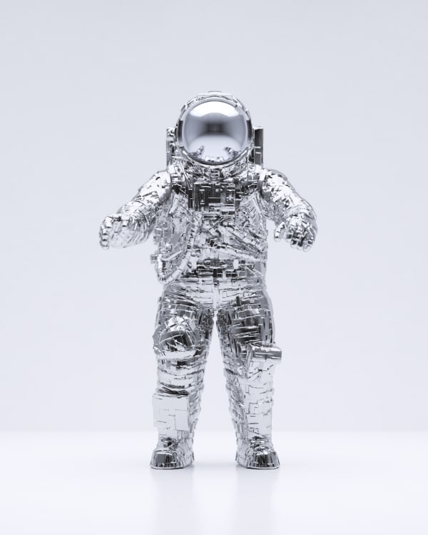 Michael Kagan ASTRONAUT, 2023 Chrome polyresin 10 1/2 x 6 x 6 inches