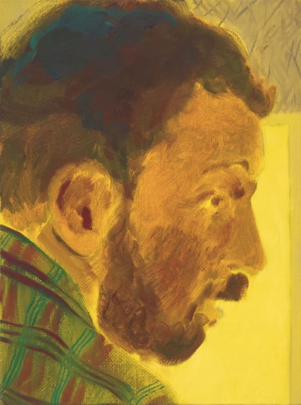 Anthony Cudahy Ian backlit (yellow), 2024 Oil on canvas 16 x 12 inches