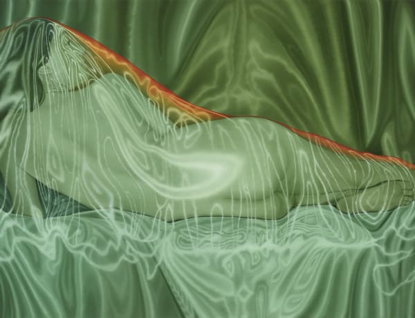 Jenny Morgan Reclining Portrait of Simone Gabriel, 2022 Oil on canvas 46 x 60 in.