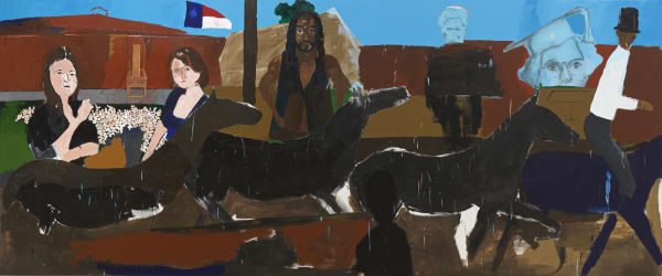 Henry Taylor Ancestors of Ghenghis Khan with Black Man on horse, 2015-2017 Acrylic on canvas 104 x 250 inches