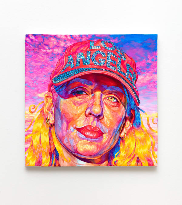 Hannah Lupton Reinhard Jewish American Princess, 2022 Oil and Swarovski crystals on canvas 24 x 24 inches